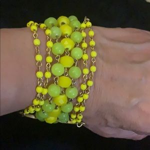 David Aubrey chartreuse and yellow multi bead wrap bracelet.